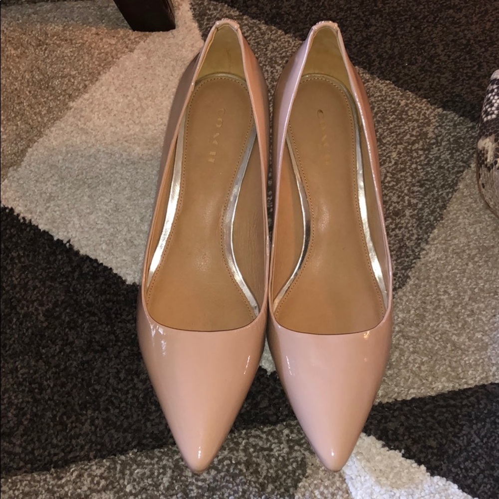 Nude coach heels